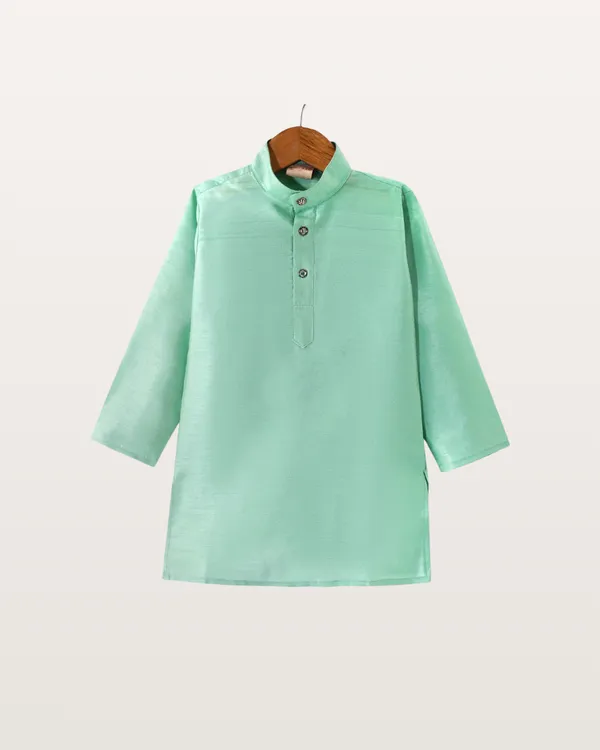 Mint_Green_Kurta_&_Pyjama_With_Embroidered_Jacket_Set_For_Kids