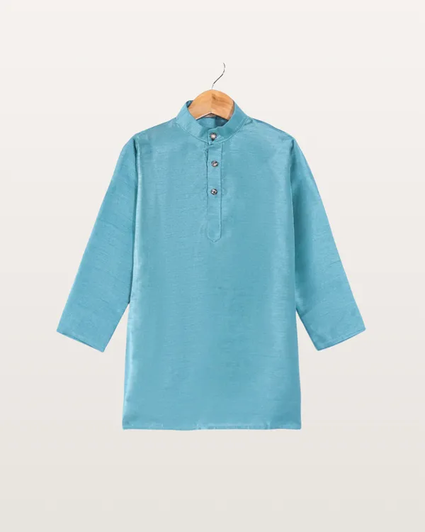 Blue_Kurta_&_Pyjama_With_Sequined_Striped_Jacket_Set_For_Kids