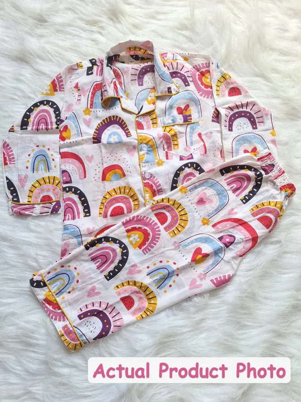 100%_Pure_Cotton_Nightsuit_|_Ultra-Soft_&_Breathable_Sleepwear_for_Babies_&_Kids_|Rainbow_Dreams