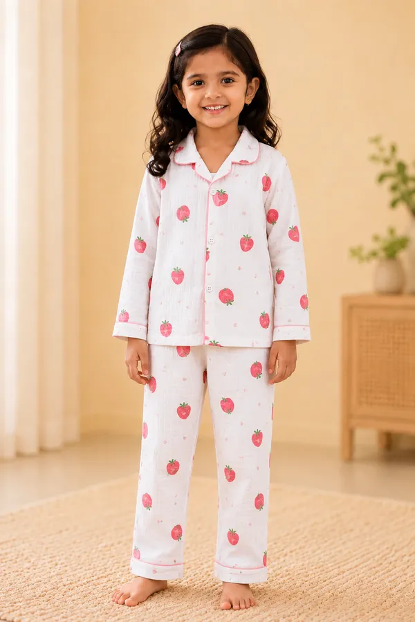 100%_Crinkle_Muslin_Nightsuit_|_Ultra-Soft_&_Breathable_for_Babies_&_Kids_|_Pastel_Strawberry