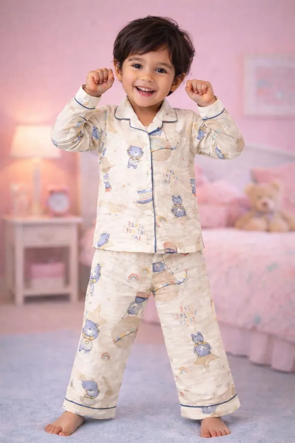 100%_Crinkle_Muslin_Nightsuit_|_Ultra-Soft_&_Breathable_for_Babies_&_Kids_|Little_Astronaut