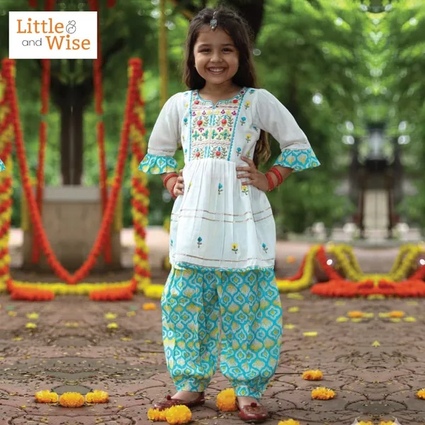 100%_Pure_Cotton_Aqua_Grace_Dhoti_Kurti_Set