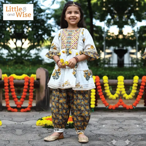 100%_Pure_Cotton_Floral_Harmony_Dhoti_Kurti_Set