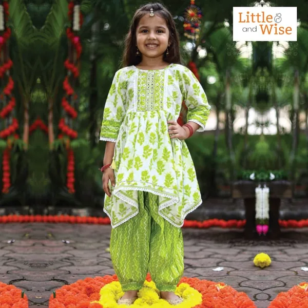 100%_Pure_Cotton_Lime_Blossom_Dhoti_Kurti_Set