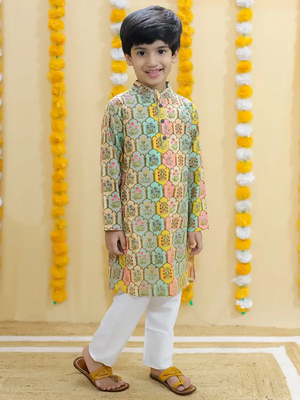 100%_Pure_Cotton_Pastel_Heritage_Kurta_Set