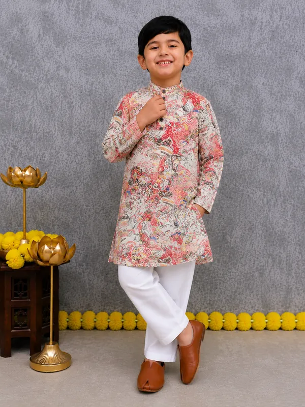 100%_Pure_Cotton_Regal_Bloom_Kurta_Pyjama_Set
