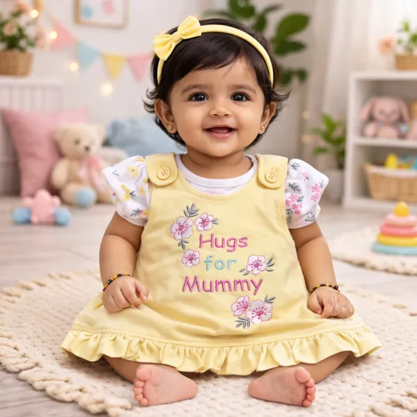 Yellow_Sunflower_Pure_Cotton_Frock_For_Girls