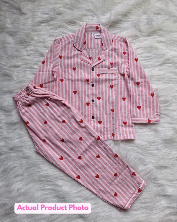 100%_Pure_Cotton_Nightsuit_-_Soft_&_Breathable-_Pink_Hearts