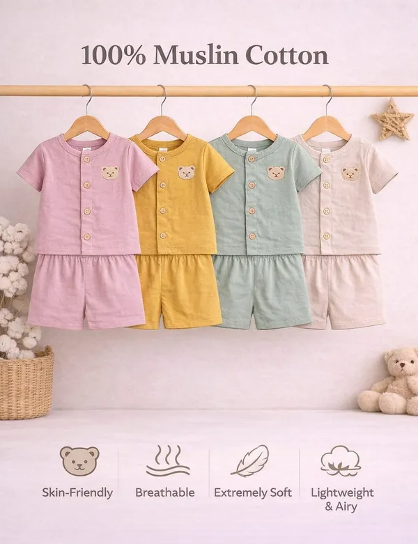 Pure_Muslin_Coord_Set_|_Lightweight,_Breathable_&_Made_for_Everyday_Comfort_|_Unisex_|_Babies_&_Kids_|_Green