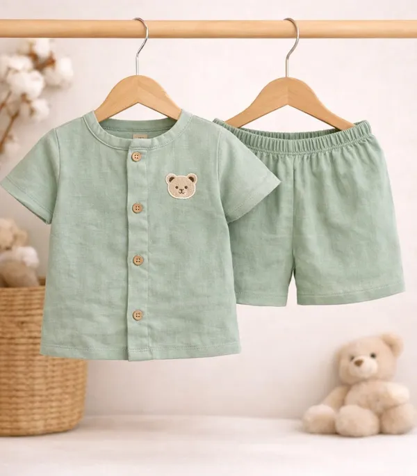 Pure_Muslin_Coord_Set_|_Lightweight,_Breathable_&_Made_for_Everyday_Comfort_|_Unisex_|_Babies_&_Kids_|_Green