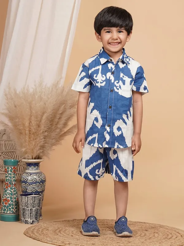 Blue__Pure_Cotton_Royal_Co-Ord_Set_For_Boys