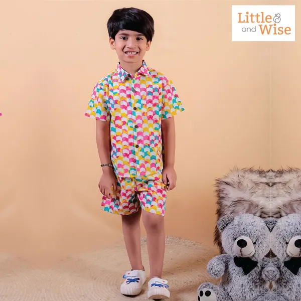 Multicolor_Pure_Cotton_Multi_Pop_Checks_Co-Ord_Set_For_Boys