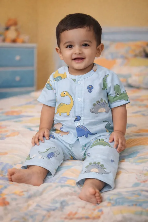 Pure_Muslin_Cotton_Nightsuit_for_Babies_&_Kids_|_Soft_&_Breathable_|_Dino_Adventure