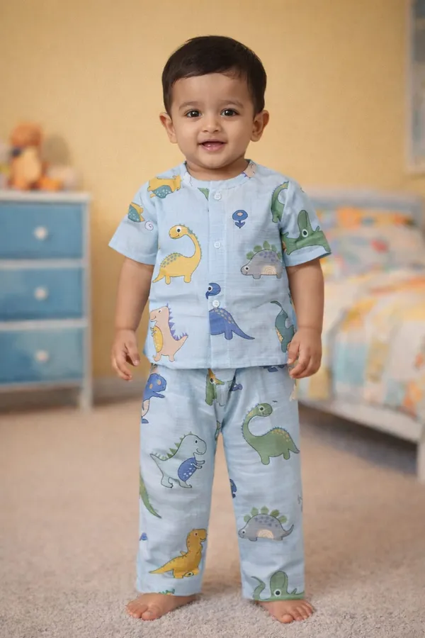 Pure_Muslin_Cotton_Nightsuit_for_Babies_&_Kids_|_Soft_&_Breathable_|_Dino_Adventure