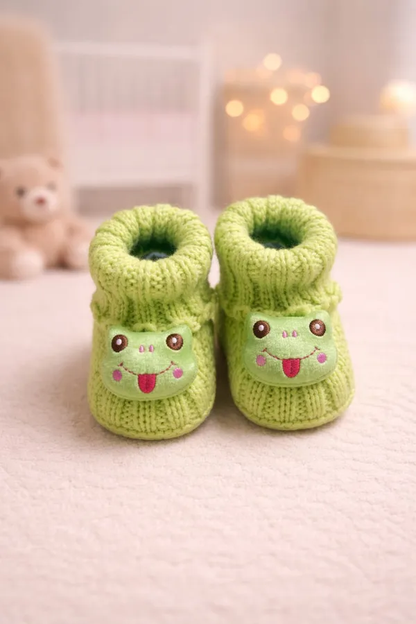 SnuggleKnit_Baby_Booties_-_Mint_-_New_born_to_1_year_-_Baby_Skin_Friendly