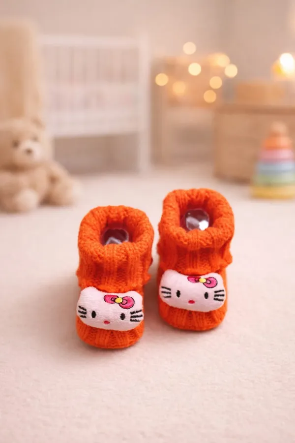 SnuggleKnit_Booties_-_Ruby_Red_-_New_born_to_1_year_-_Baby_Skin_Friendly