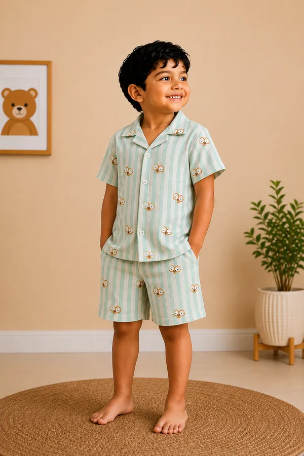 100%_Muslin_Cotton_Co-ord_Set_-_Playtime_to_Bedtime_-_Koala_Stripe