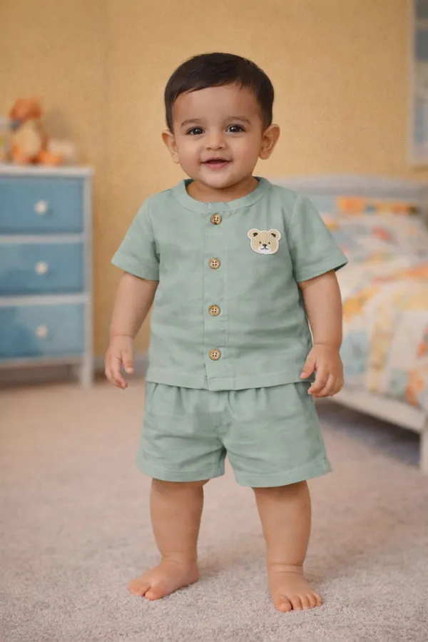 Pure_Muslin_Coord_Set_|_Lightweight,_Breathable_&_Made_for_Everyday_Comfort_|_Unisex_|_Babies_&_Kids_|_Green