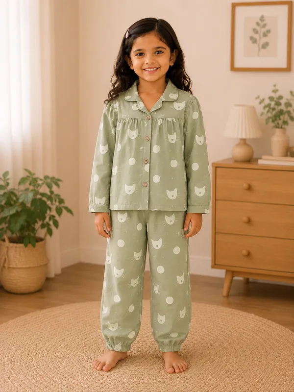 Cotton_Nightsuit_|_Ultra-Soft_&_Breathable_|_All_Season_Comfort_|_Olive_Kitty