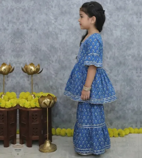 100%_Pure_Cotton_-_Little_Bluebird_Ethnic_Kurti_Set