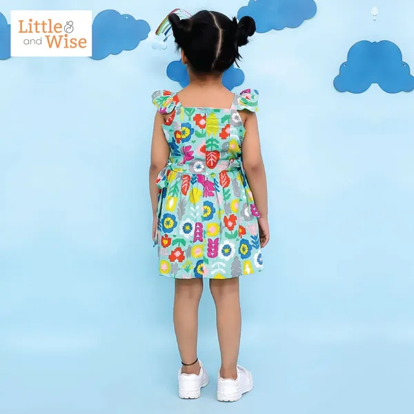 100%_Pure_Cotton_Premium_Frock_-_1yr_to_10yr_-_Blue_Blossom