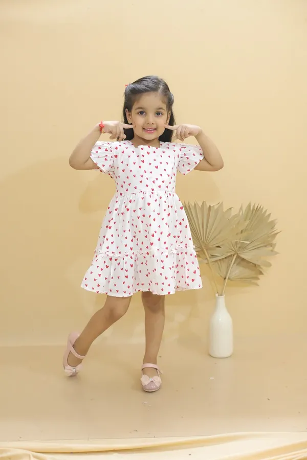 100%_Pure_Cotton_Premium_Frock_-_1yr_to_10yr_-_Red_Hearts