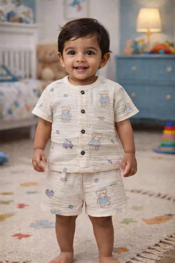 100%_Crinkle_Muslin_Coord_Set_|_Ultra-Soft_&_Breathable_|_Babies_&_Kids_|Unisex_|_Little_Teddy_Tales