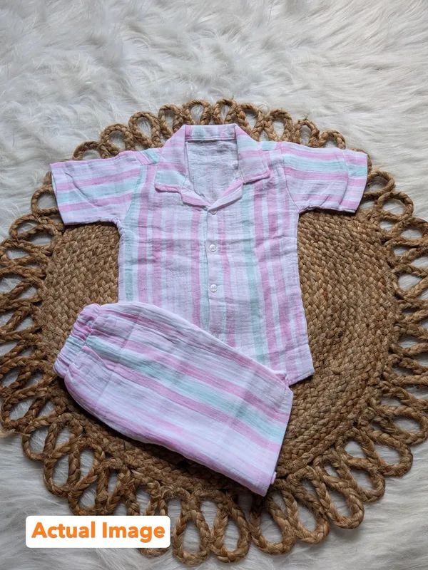 100%_Muslin_Cotton_Co-ord_Set_-_Playtime_to_Bedtime_-_Pastel_Stripe