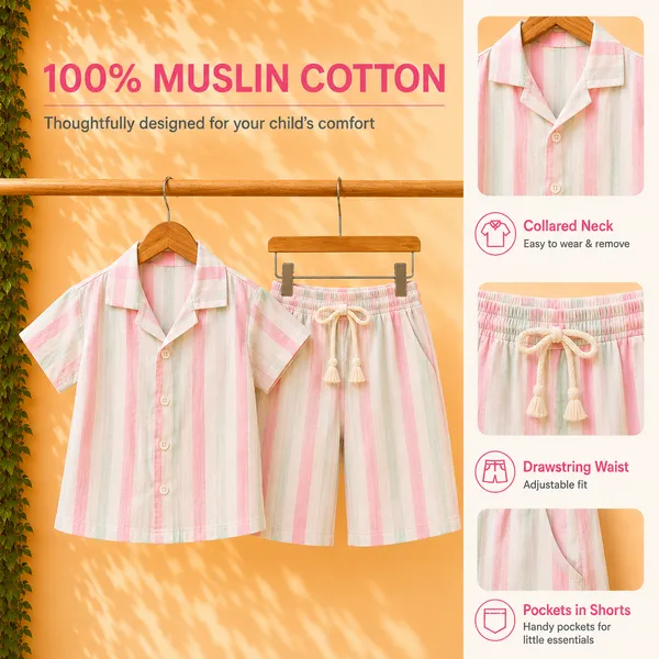 100%_Muslin_Cotton_Co-ord_Set_-_Playtime_to_Bedtime_-_Pastel_Stripe