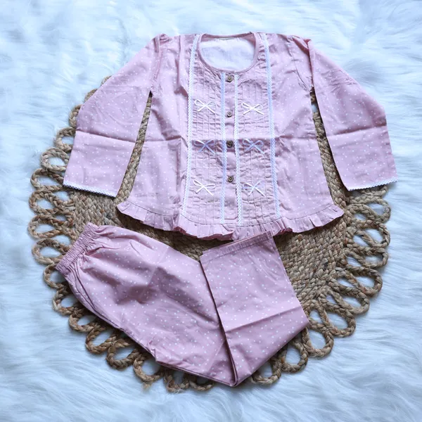 100%_Pure_Cotton_Nightsuit_-_6m_to_10_years-_Unisex_-_Full_Sleeves_-Pink_Princess
