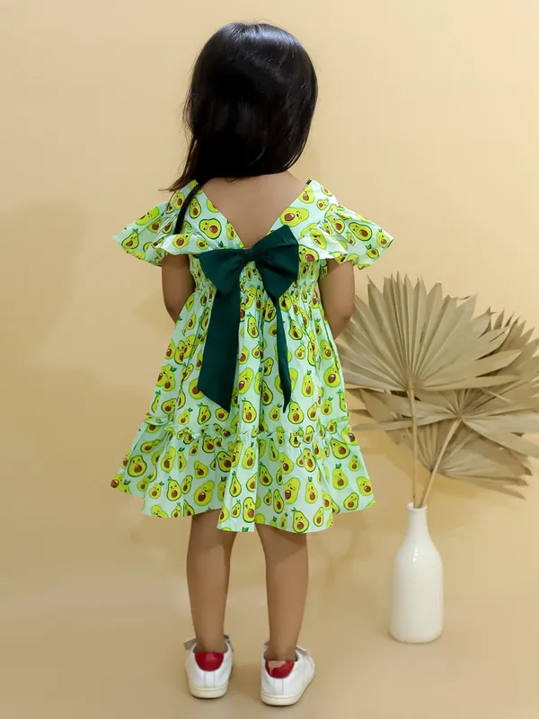 100%_Pure_Cotton_Premium_Frock_-_1yr_to_10yr_-_Green_Avacado