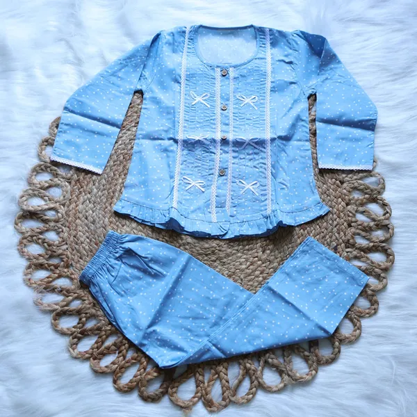 100%_Pure_Cotton_Nightsuit_|_Ultra_Soft_and_Breathable_|_All_Season_Comfort_|_Blue_Princess