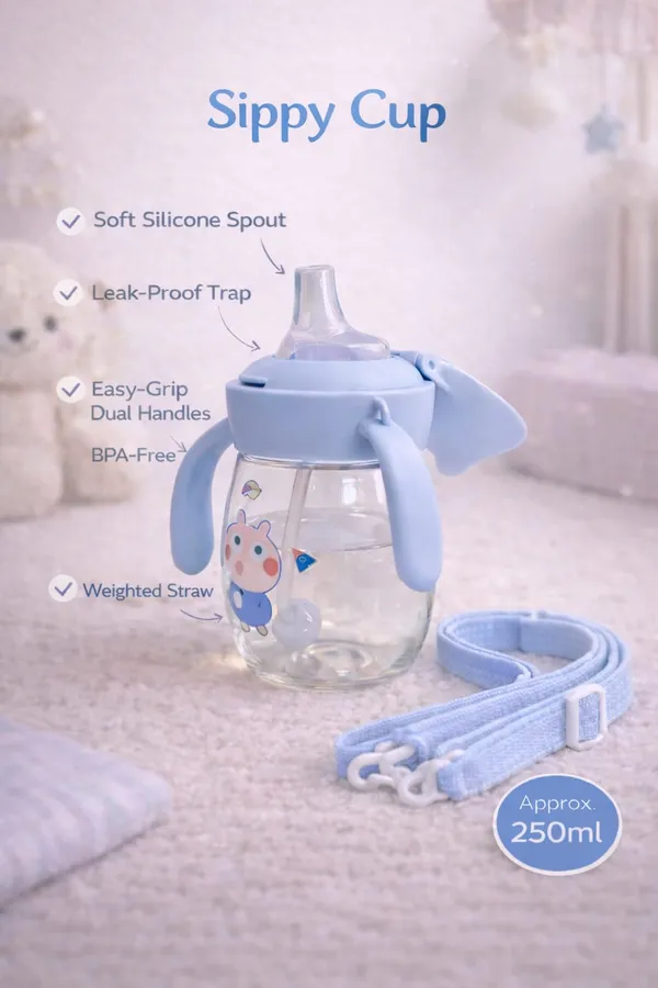 Sipper_Bottle_-BPA_Free_,_Food_Grade_Silicon_-_Weighted_Straw_&_Duck_Beak_Mouth_-Blue_Peppa_Pig