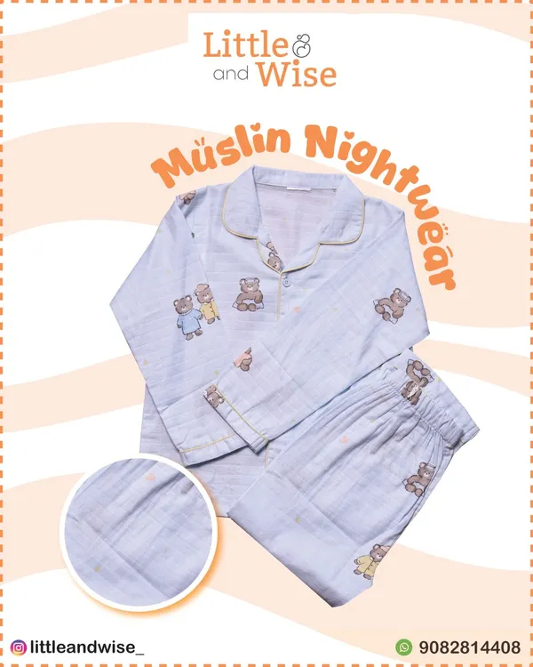 100%_Muslin_Premium_Nightsuit_-_6months_to_7_years_-_Unisex_-_Half_Sleeves