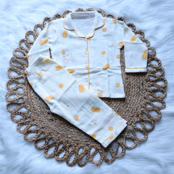 100%_Crinkle_Muslin_Nightsuit_|_Ultra-Soft_&_Breathable_Sleepwear_for_Babies_&_Kids_|Orange_Cherry