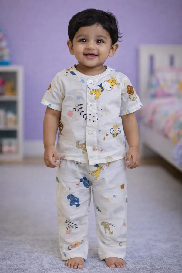 Pure_Muslin_Cotton_Nightsuit_for_Babies_&_Kids_|_Soft_&_Breathable_|Jungle_Safari