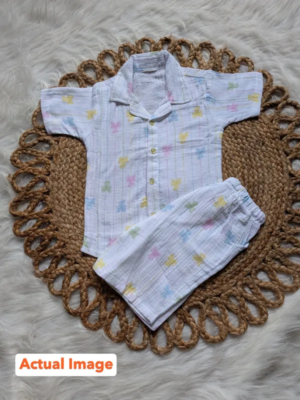 100%_Muslin_Cotton_Co-ord_Set_-_Playtime_to_Bedtime_-_Daisy_Stripe