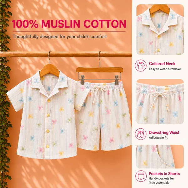 100%_Muslin_Cotton_Co-ord_Set_-_Playtime_to_Bedtime_-_Daisy_Stripe