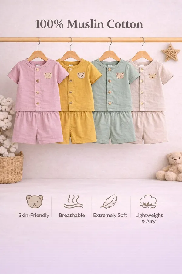 100%_Muslin_Co-ord_Set_-_Unisex-_2months_to_3_years-Pink