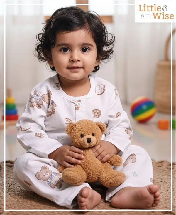 Pure_Muslin_Cotton_Nightsuit_for_Babies_&_Kids_|_Soft_&_Breathable_|Teddy_Snuggle