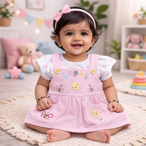 Pink_&_White_Pure_Cotton_Frock_For_Girls