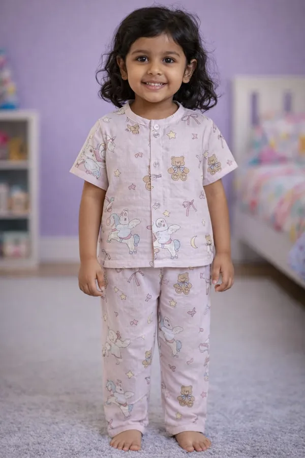 Pure_Muslin_Cotton_Nightsuit_for_Babies_&_Kids_|_Soft_&_Breathable_|_Pink_Unicorn