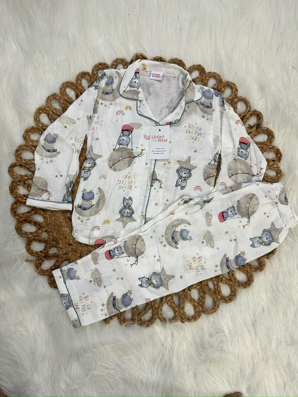 100%_Crinkle_Muslin_Nightsuit_|_Ultra-Soft_&_Breathable_for_Babies_&_Kids_|Little_Astronaut