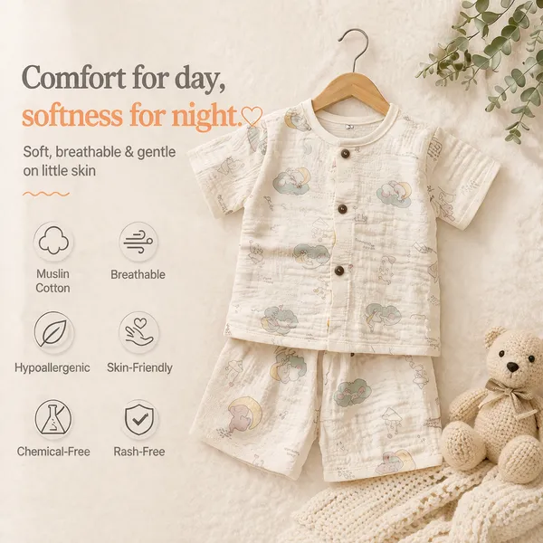 100%_Crinkle_Muslin_Coord_Set_|_Ultra-Soft_&_Breathable_|_Babies_&_Kids_|Unisex_|_Little_Teddy_Tales