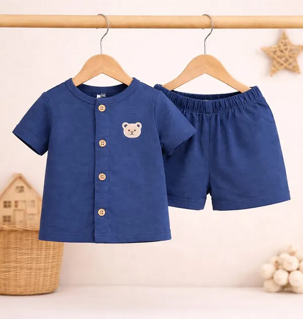 100%_Muslin_Co-ord_Set_-_Unisex-_2months_to_3_years-Navy_Blue