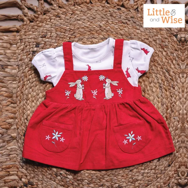 Red_&_White__Pure_Cotton_Frock_For_Baby_Girls