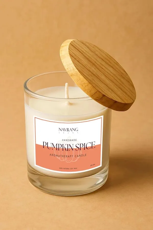 White_Plain_Glass_Jar_With_Lid_|_Handmade_Aromatherapy_Candle_|_200_Gm_|_(Pumpkin_Spice)