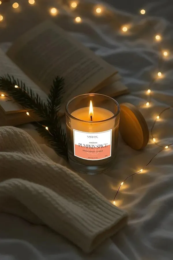 White_Plain_Glass_Jar_With_Lid_|_Handmade_Aromatherapy_Candle_|_200_Gm_|_(Pumpkin_Spice)