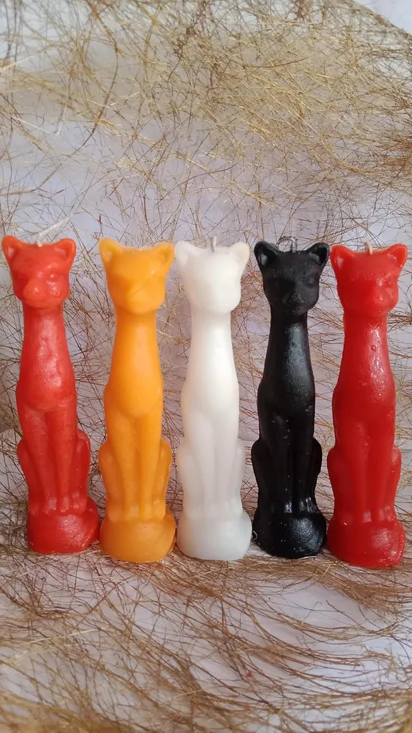 Multicolor_Cat_Figure_Spell_Candle_|_Ritual_Candle_|_Wicca_Spells_Candle_|_Great_For_Halloween,_Birthdays_Combo_(Pack_Of_5)