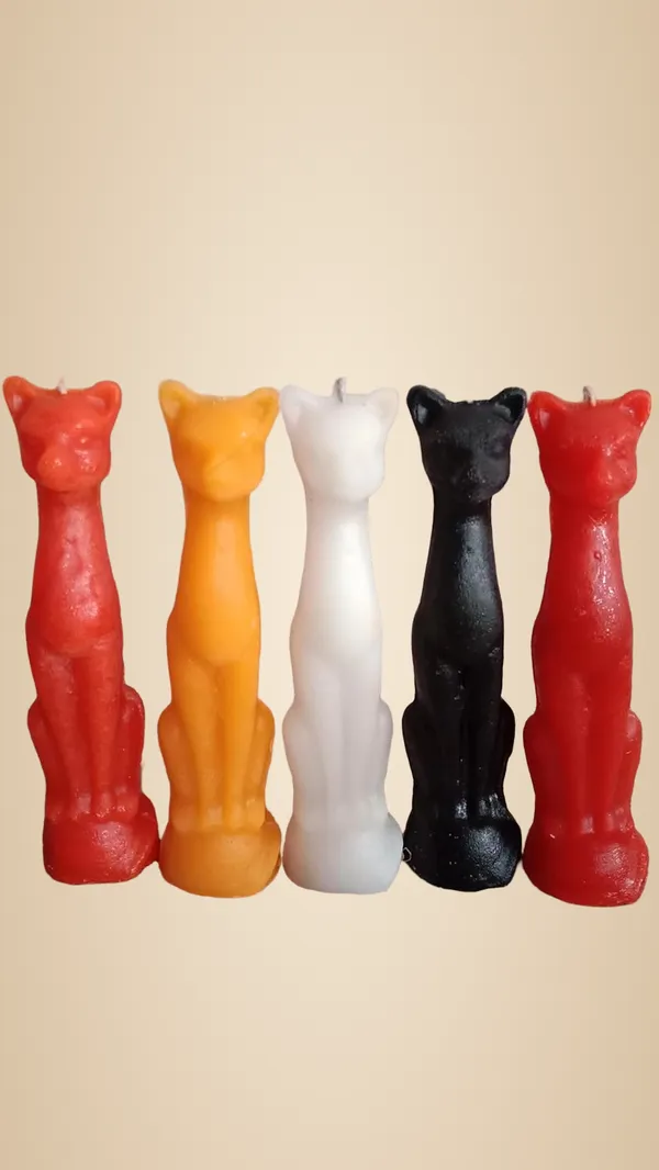 Multicolor_Cat_Figure_Spell_Candle_|_Ritual_Candle_|_Wicca_Spells_Candle_|_Great_For_Halloween,_Birthdays_Combo_(Pack_Of_5)